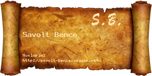 Savolt Bence névjegykártya